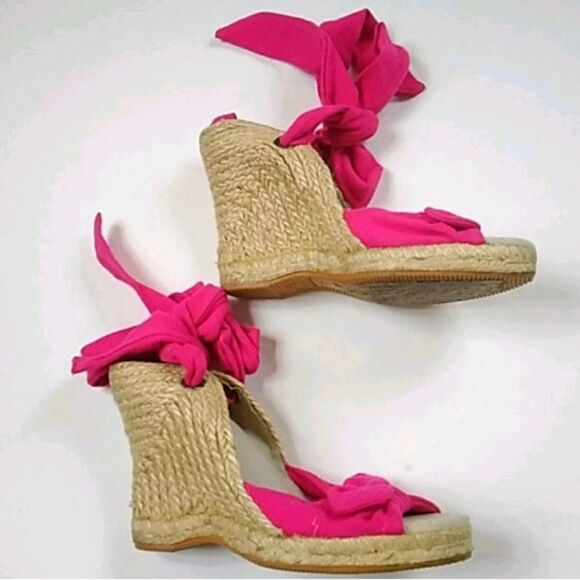 Unbranded Shoes - Pink Espadrille Wedge Sandals Women’s Size 6